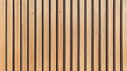 Wall made of wooden panels. Vertical wooden slats for facade cladding. Timber stripes made of beige pine. A modern plank surface for interior and exterior design. 