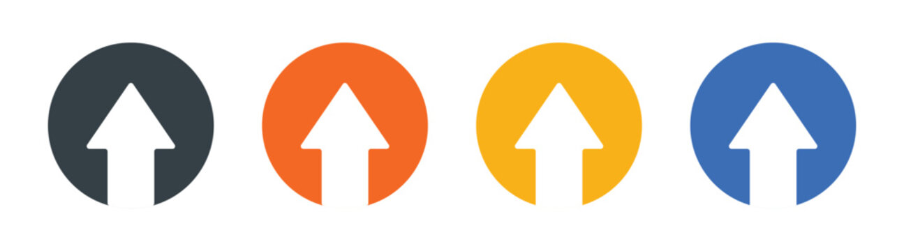 Vector Up Arrow Icon Set In Multiple Color