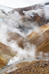 Kerlingafjoll Iceland beautiful smoking red mountains landscape