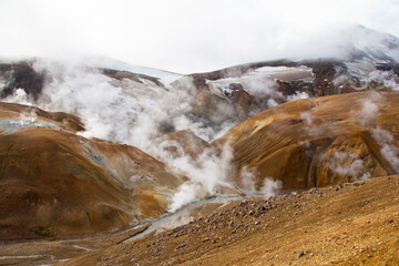 Kerlingafjoll Iceland beautiful smoking red mountains landscape