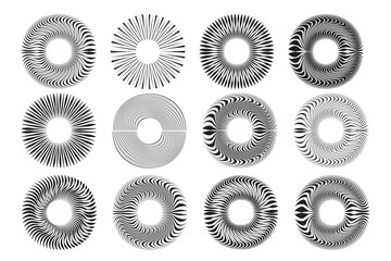 Abstract Round Ring Shape Set