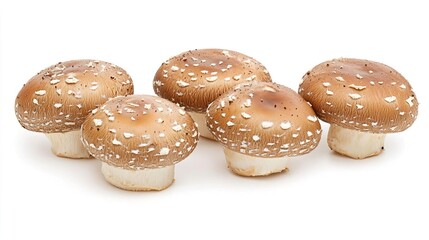 Fototapeta premium Shiitake mushrooms on solid white background, single object