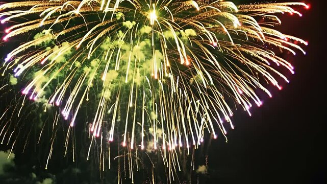 Colorful Fireworks Display: Abstract Golden Glow for Celebrations and Events