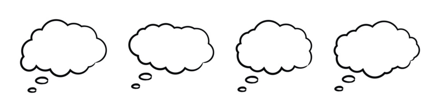 Vector Set Of Cloud Speech Bubble For Text And Coversation