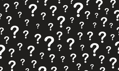 Vector White Question Mark On Black Background