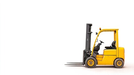 Naklejka premium Yellow forklift isolated on white background
