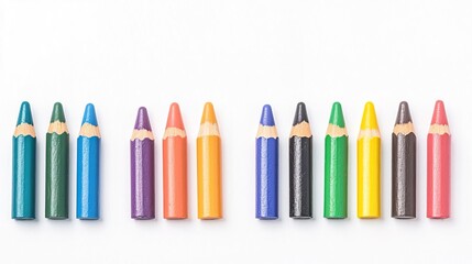 Colorful pencils on a white background