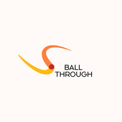 Obraz premium Ball through sports logo design vector royalty free business brand image template download editable