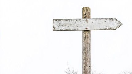 Blank wooden arrow signpost pointing right