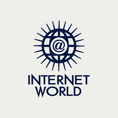 Internet world @ internet web online logo design vector royalty free business brand image template download editable