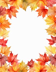 Autumn leaves frame