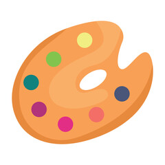 Artist's palette in flat style. Painter's tools vector illustration on isolated background. Drawing equipment sign business concept.