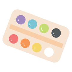 Color palete in flat style. Painter's tools vector illustration on isolated background. Drawing equipment sign business concept.