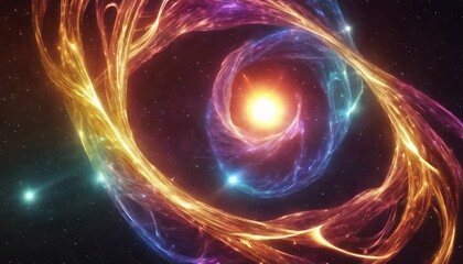 Obraz premium Galactic Waves - Colorful Explorations of the Universe, HD, Brightened