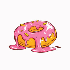 Cartoon donut vector illustration clip art doughnut design