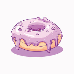 Cartoon donut vector illustration clip art doughnut design