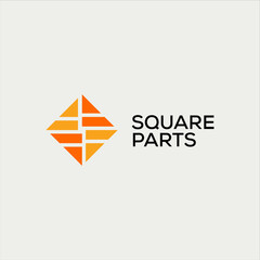 Square parts bricks construction logo design vector royalty free business brand image template download editable