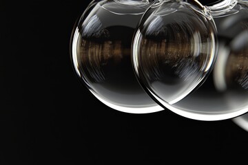 Two wine glasses filled with dark red wine set against a minimal black backdrop capturing elegance simplicity and sophistication in a modern drink setting