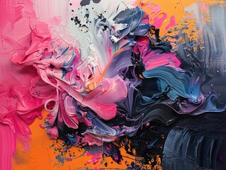 Abstract Swirls of Color: A Dynamic Expressionist Painting