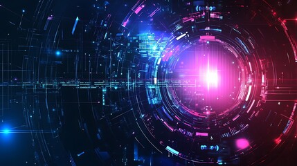 Obraz premium Abstract digital background with bright light and futuristic elements.