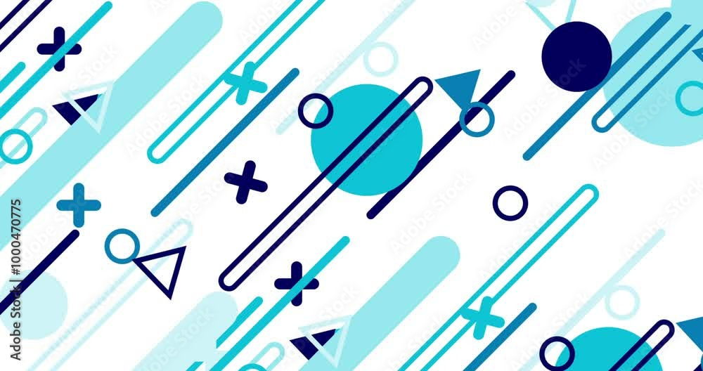 Wall mural geometric shape abstract loop animation. infinity motion graphic shapes loop animation on white back