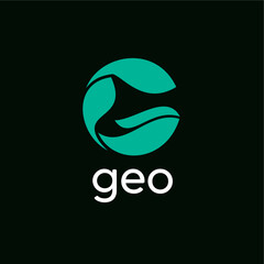 Geo round nature organic green abstract letter g logo design vector royalty free business brand image template download editable