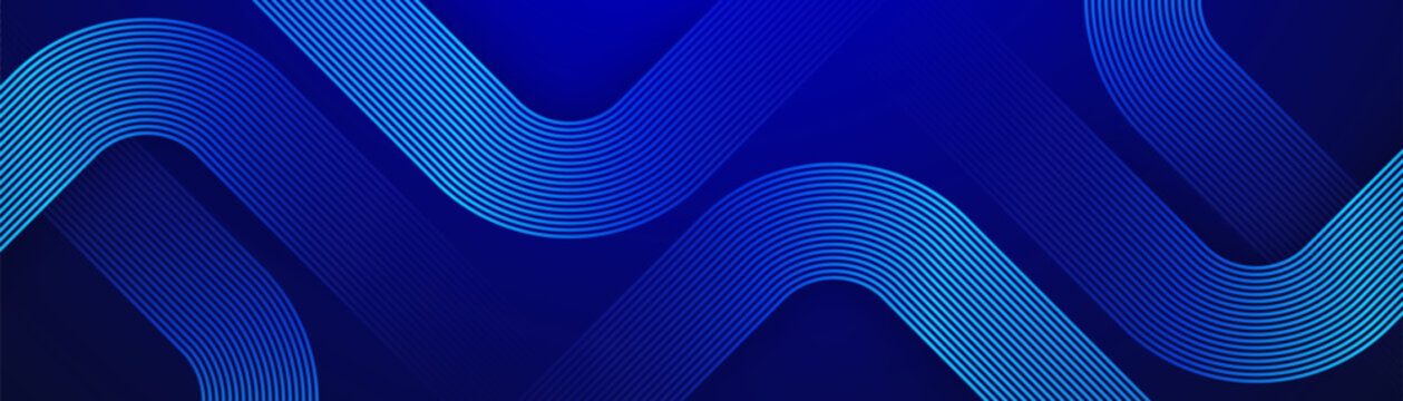 Fototapeta Blue abstract background. Geometric lines pattern. Modern shiny blue gradient lines. Futuristic technology graphic design. Suit for business, cover, header, wallpaper, corporate, website, flyer