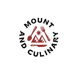 Logo mountain landscape restaurant in style modern design
