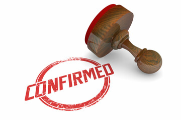 Confirmed Round Red Stamp Verified Confirmation Verification Approved 3d Illustration