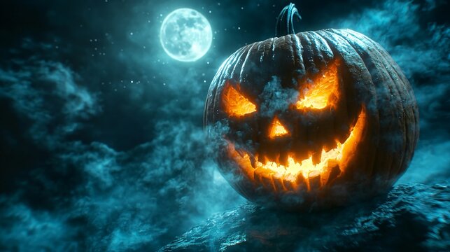 Halloween holiday celebration concept with jack-o-lantern.