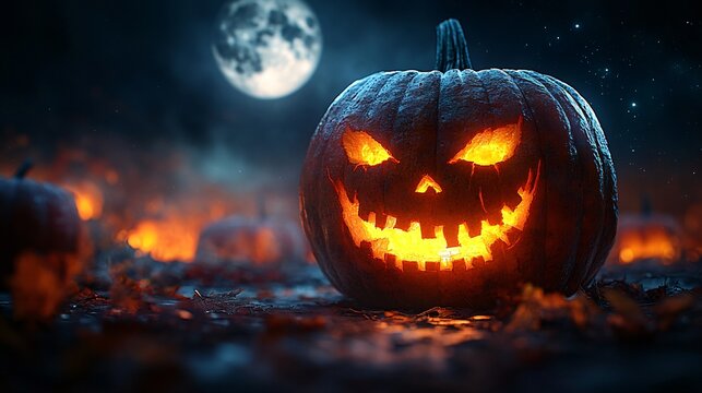 Halloween holiday celebration concept with jack-o-lantern.