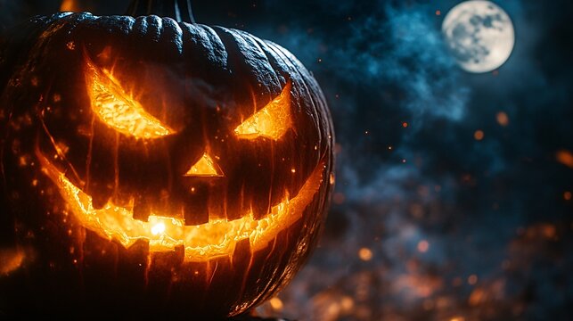 Halloween holiday celebration concept with jack-o-lantern.