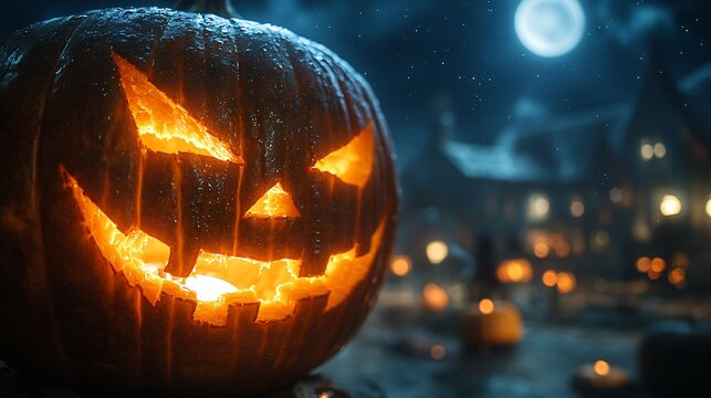 Halloween holiday celebration concept with jack-o-lantern.