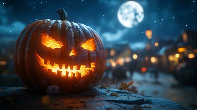 Halloween holiday celebration concept with jack-o-lantern.
