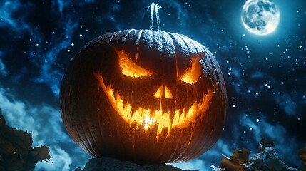 Halloween holiday celebration concept with jack-o-lantern.