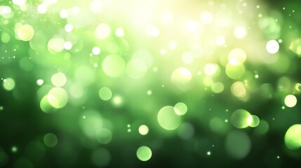 Fototapeta premium Enchanting bokeh lights create a festive atmosphere with soft green and white hues for a cozy holiday celebration