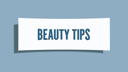 Beauty Tips. A card isolated on blue background.
