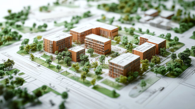 Modern campus layout model