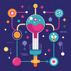 Seamless pattern vector illustration of medical icons for science and medicine design
