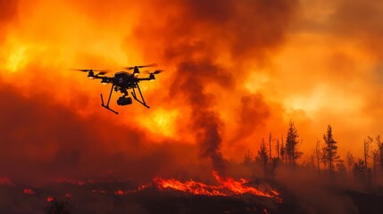 Drone Monitoring Wildfire