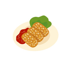 Tempe goreng illustration 