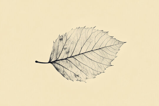 Minimalist Art of a Leaf with Sharp, Jagged Edges