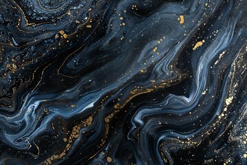 Luxury black marble paint texture fluid art background