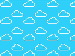 Clouds seamless pattern. Vector illustration