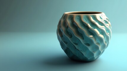 A beautifully crafted vase displayed elegantly against a simple backdrop, showcasing its intricate design and vibrant colors. This image captures the essence of home decor and artistry, highlighting 