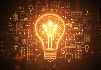 Illuminated Light Bulb with Technological Network Connections