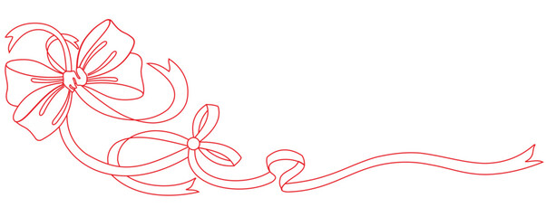 beautiful ribbon art line illustration for celebrations and congratulations