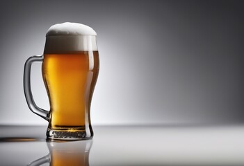 Shot of a beer glass, fresh and sparkly with froth