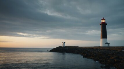 Obraz premium modern lighthouse with clean lines background