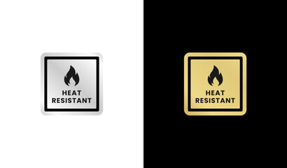 Heat resistant label or sign vector isolated. Best Heat resistant label sign for product packaging design, print design and more about Heat resistant product.